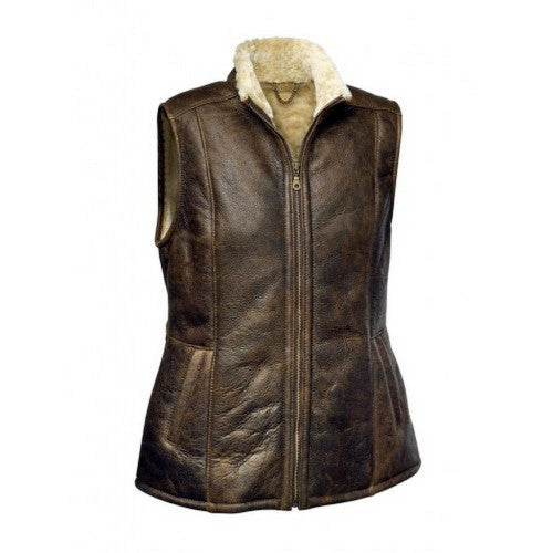 Front - Eastern Counties Leather Womens/Ladies Gilly Sheepskin Gilet