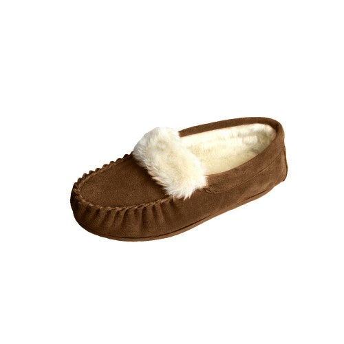 Front - Eastern Counties Leather Womens/Ladies Zoe Plush Lined Moccasins
