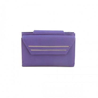 Front - Eastern Counties Leather Kamila Leather Contrast Piping Purse