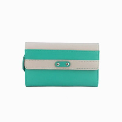 Front - Eastern Counties Leather Womens/Ladies Madison Striped Leather Purse