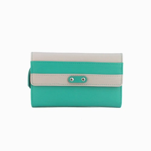 Front - Eastern Counties Leather Womens/Ladies Madison Striped Leather Purse