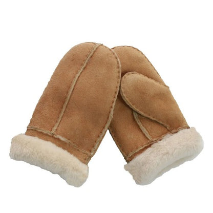 Front - Eastern Counties Leather Childrens/Kids CSM Sheepskin Split Seam Mittens