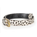 White-Black - Front - Aubrion Spotted Cow Hair Leather Waist Belt