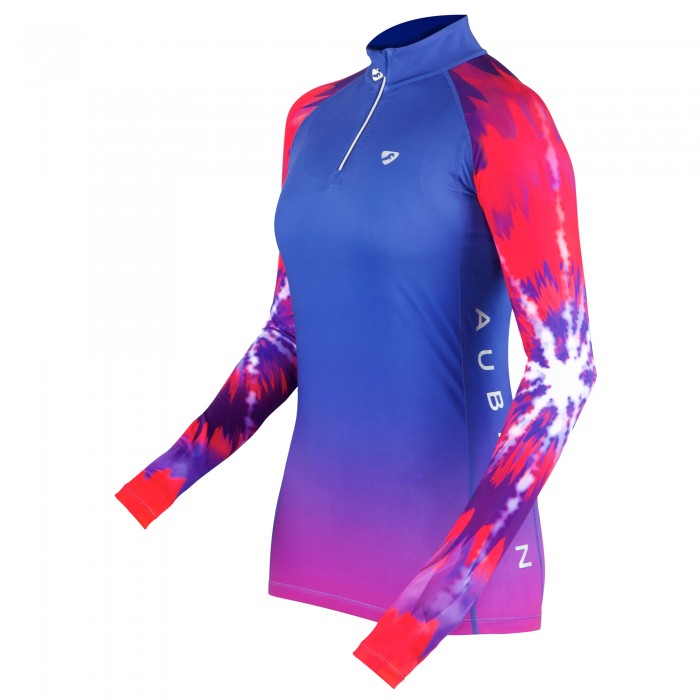 Front - Aubrion Womens/Ladies Hyde Park XC Tie Dye Cross Country Shirt