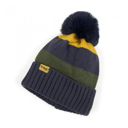 Front - Tikaboo Childrens/Kids Stripe Bobble Beanie
