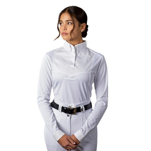 Front - Aubrion Womens/Ladies Tie Keeper Long-Sleeved Shirt