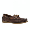 Chestnut Brown - Back - Moretta Womens-Ladies Avisa Leather Boat Shoes