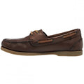 Chestnut Brown - Side - Moretta Womens-Ladies Avisa Leather Boat Shoes