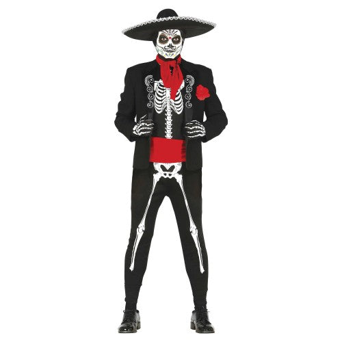 Front - Fiestas Guirca Mexican Skeleton Costume Set