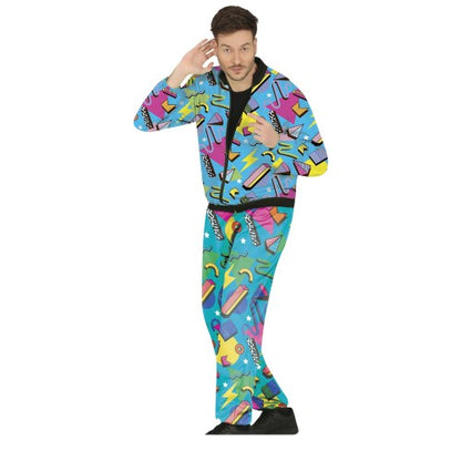 Front - Fiestas Guirca Mens Abstract 80s Tracksuit