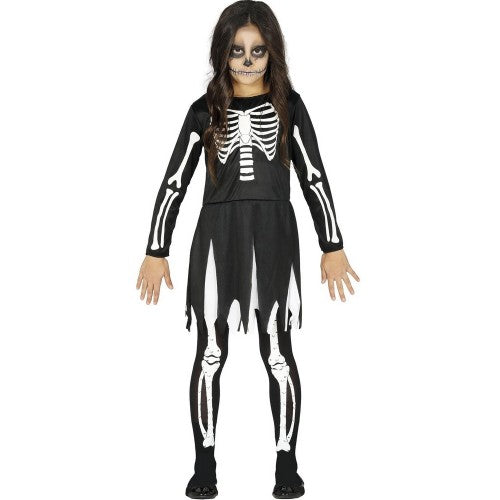 Front - Fiestas Guirca Girls Skeleton Costume