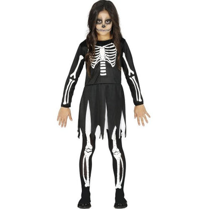 Front - Fiestas Guirca Girls Skeleton Costume