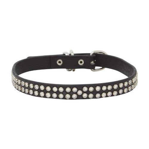 Front - Fiestas Guirca Punk Faux Leather Diamond Necklace