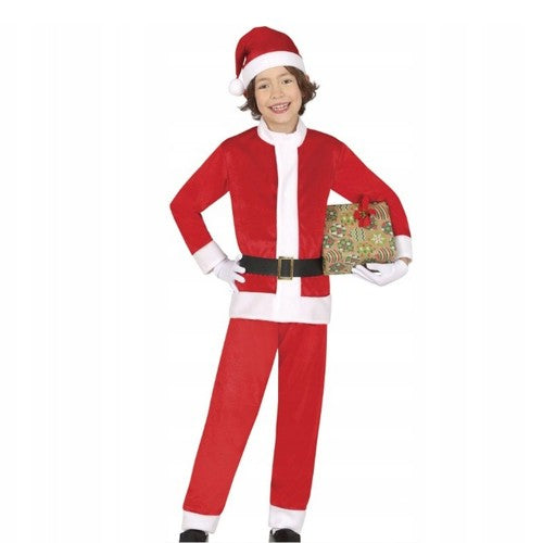 Front - Fiestas Guirca Boys Santa Claus Velvet Christmas Costume Set