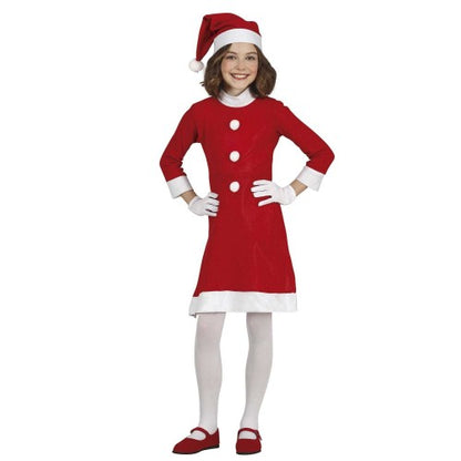 Front - Fiestas Guirca Girls Mrs Claus Christmas Costume Set