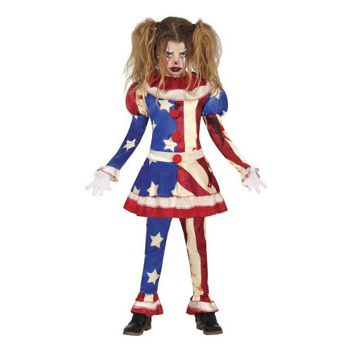 Front - Fiestas Guirca Girls Patriot Clown Costume Set