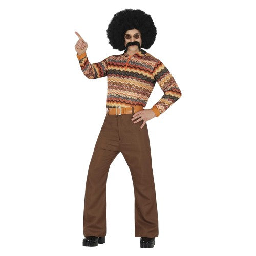 Front - Fiestas Guirca Mens 70´s Retro Costume Set