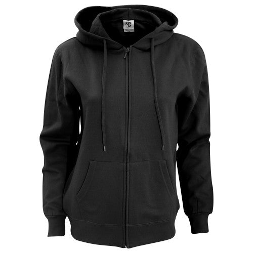 Front - SG Ladies Full Zip Plain Hooded Sweatshirt