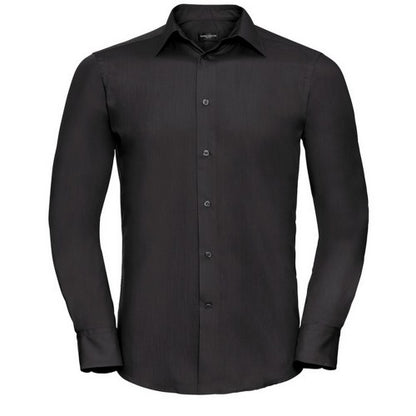 Front - Russell Collection Mens Poplin Long-Sleeved Shirt