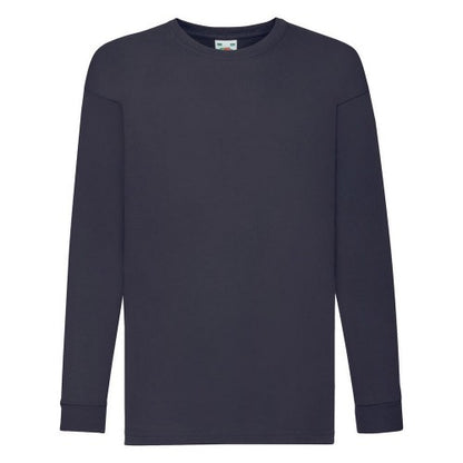 Front - Fruit Of The Loom Childrens/Kids Valueweight Plain Long-Sleeved T-Shirt