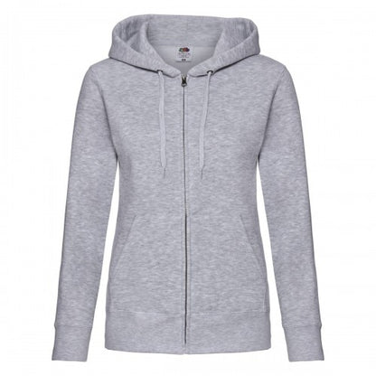 Front - Fruit of the Loom Womens/Ladies Premium Hooded Lady Fit Sweat Jacket