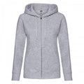 Front - Fruit of the Loom Womens/Ladies Premium Hooded Lady Fit Sweat Jacket