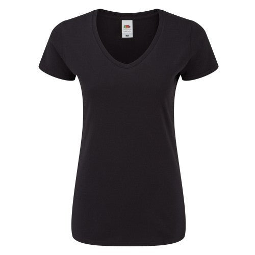 Front - Fruit Of The Loom Womens/Ladies Iconic V Neck T-Shirt