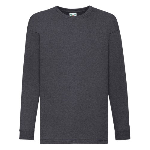 Front - Fruit of the Loom Childrens/Kids Valueweight Polycotton Long-Sleeved T-Shirt