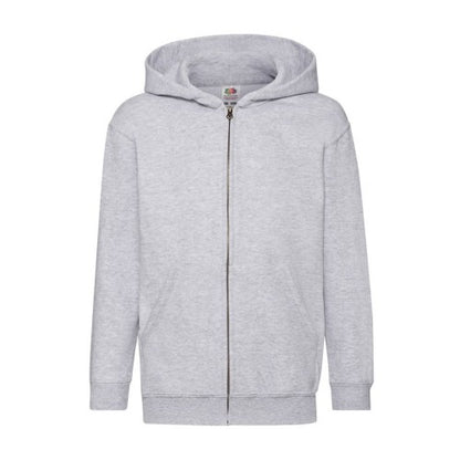 Front - Fruit of the Loom Childrens/Kids Classic Heather Full Zip Hoodie