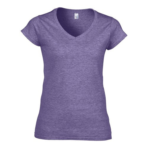 Front - Gildan Ladies Soft Style Short Sleeve V-Neck T-Shirt
