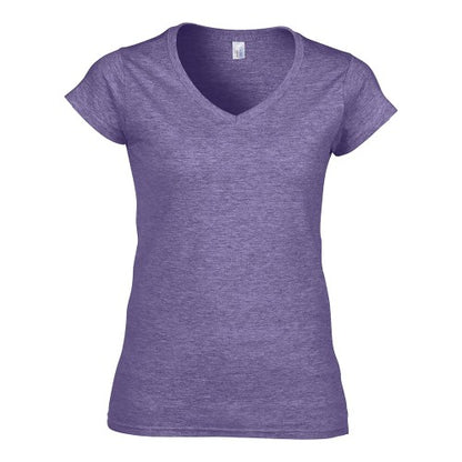 Front - Gildan Ladies Soft Style Short Sleeve V-Neck T-Shirt
