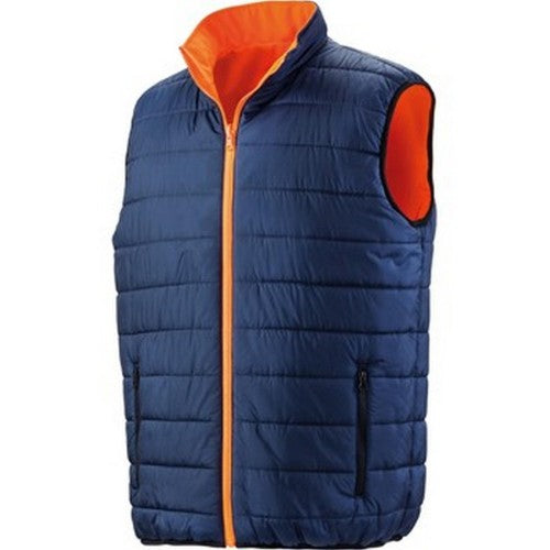 Front - Result Safeguard Mens Reversible Soft Padded Safety Gilet