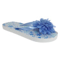 Front - Sand Rocks Childrens Girls 3D Flower Flip Flops