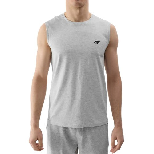 Front - 4F Mens Plain Regular Tank Top