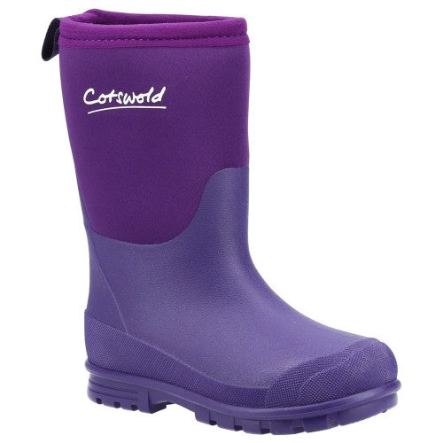 Front - Cotswold Childrens/Kids Hilly Neoprene Wellington Boots