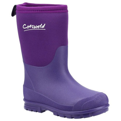 Front - Cotswold Childrens/Kids Hilly Neoprene Wellington Boots