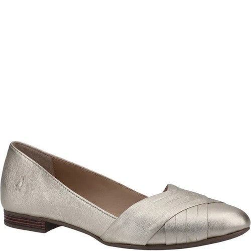 Front - Hush Puppies Womens/Ladies MARLEY Metallic Leather Ballet Shoes