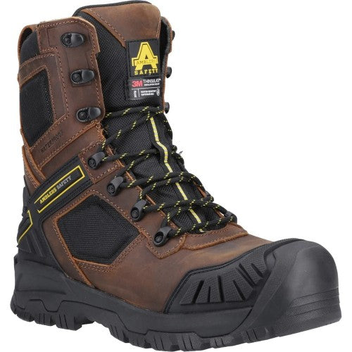 Front - Amblers Mens Detonate Grain Leather Safety Boots