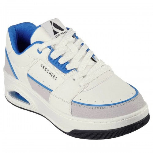 Front - Skechers Mens Uno Court Leather Low Post Trainers