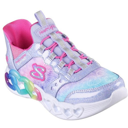 Front - Skechers Girls Infinite Heart Lights Trainers