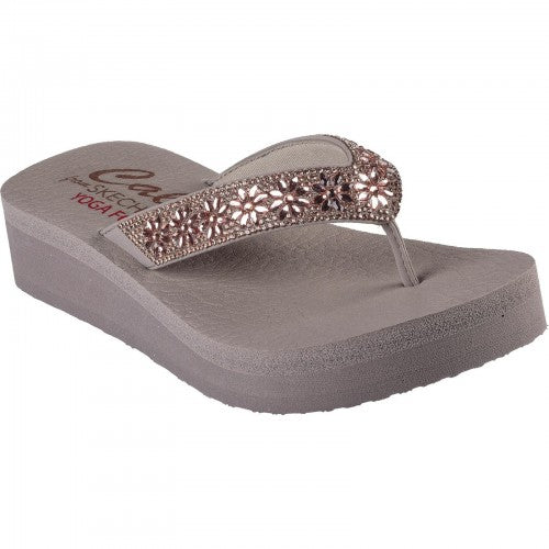 Front - Skechers Womens/Ladies Cali Vinyasa - Wild Daisies Flip Flops