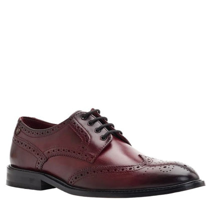 Front - Base London Mens Chaplin Washed Leather Lace Up Brogues
