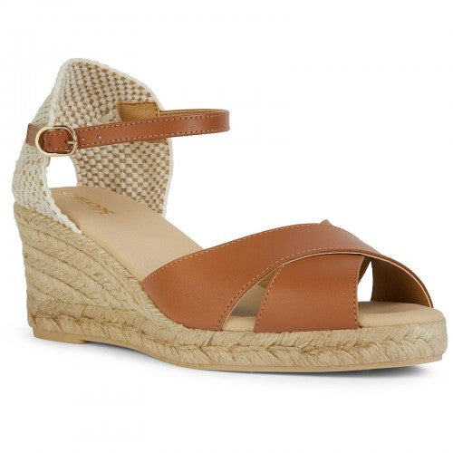 Front - Geox Womens/Ladies Gelsa Low Nappa Leather Espadrilles