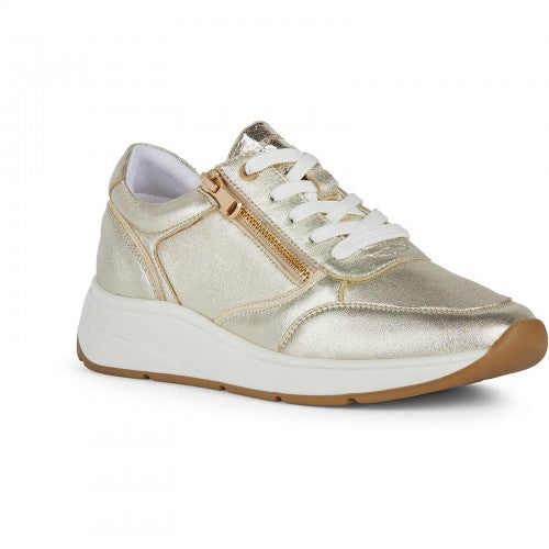 Front - Geox Womens/Ladies Cristael Leather Trainers