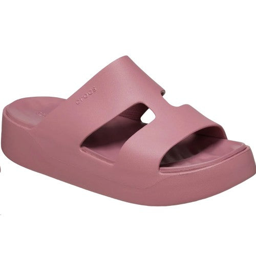 Front - Crocs Womens/Ladies Platform H-Strap Mules