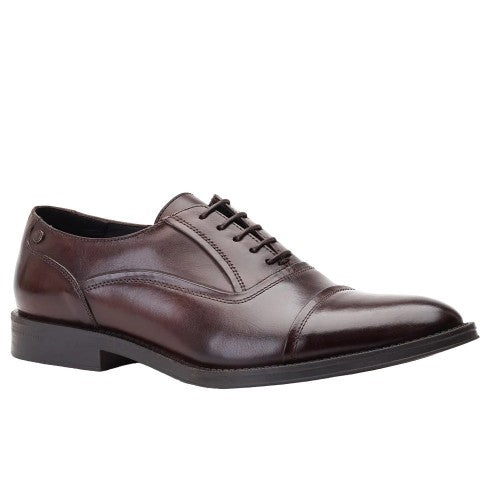 Front - Base London Mens Wilson Waxy Leather Oxford Shoes