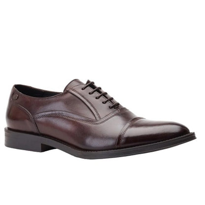 Front - Base London Mens Wilson Waxy Leather Oxford Shoes