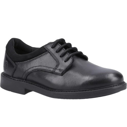 Front - Hush Puppies Boys Tommy Leather School Shoes