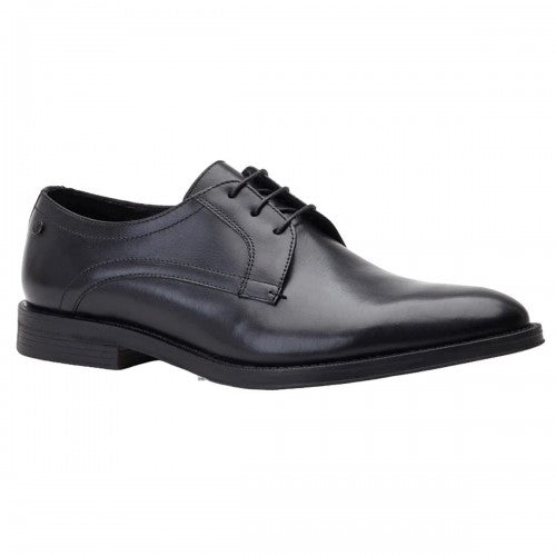 Front - Base London Mens Hadley Waxy Leather Derby Shoes