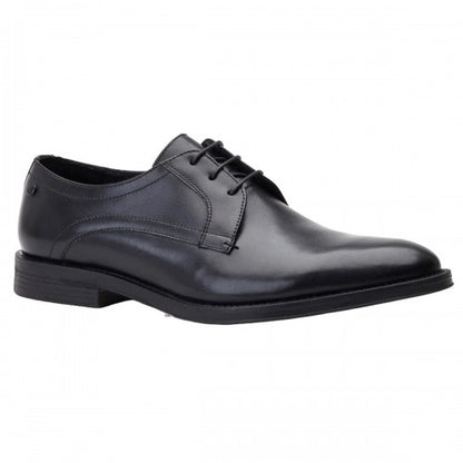 Front - Base London Mens Hadley Waxy Leather Derby Shoes